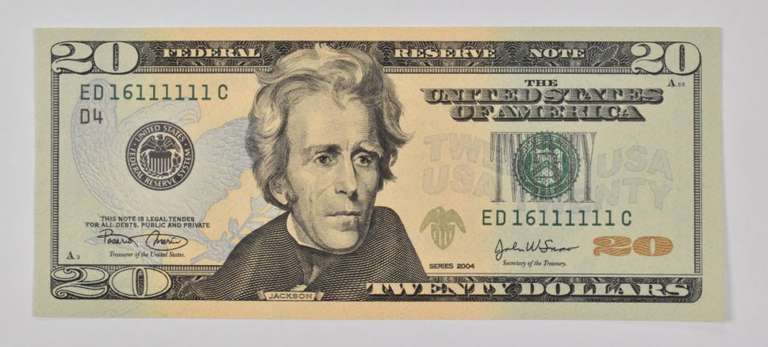 2004 $20 United States Federal Reserve Note Fancy Serial