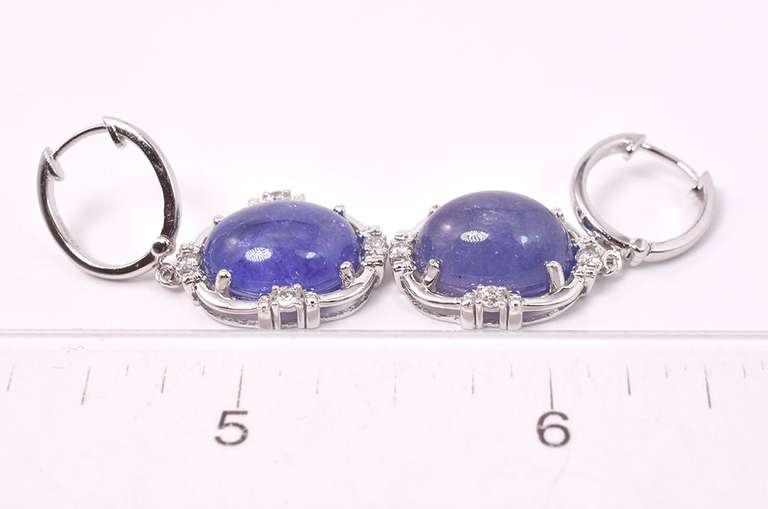Sensational 17.69CTW Cabochon-Cut Star Tanzanite & 0.37CTW Earrings in Sterling Silver