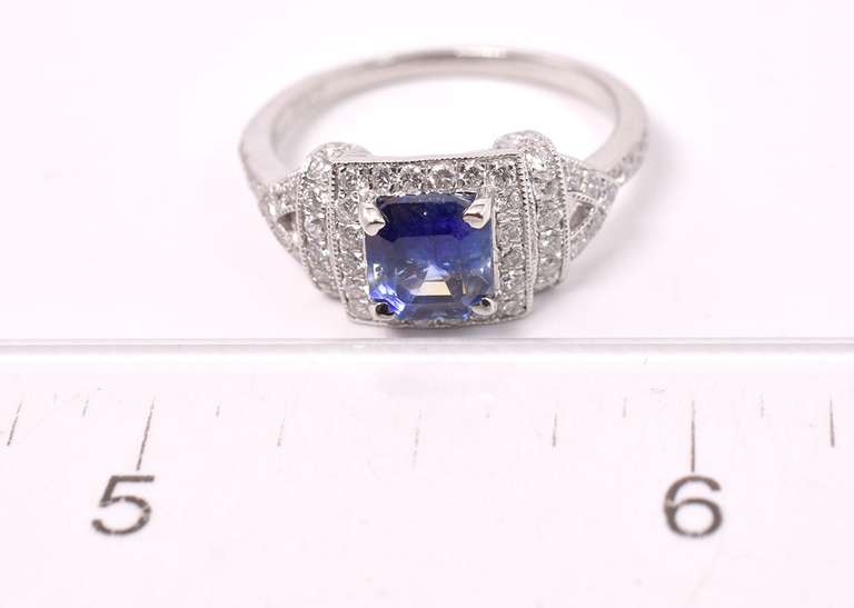Stunning Sapphire & Diamond Ring, Platinum