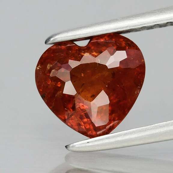 Rich! 1.85ct top red orange Namibian Garnet heart