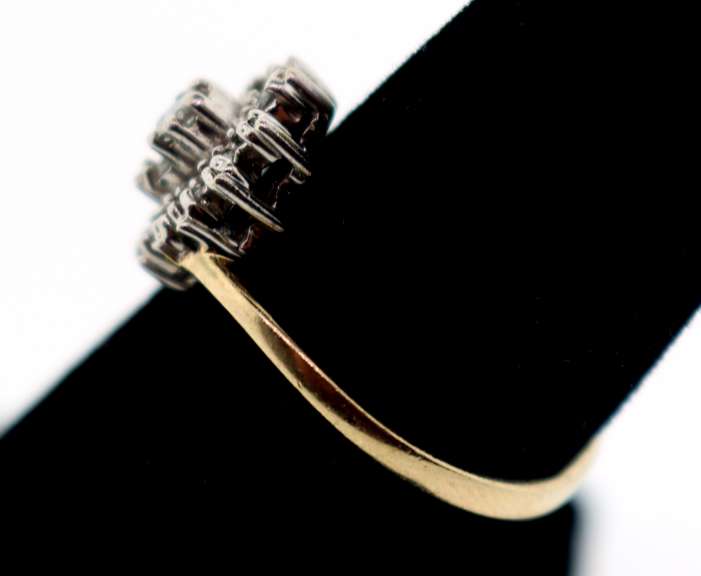 Sparkling 10k Gold Halo Diamond Ring