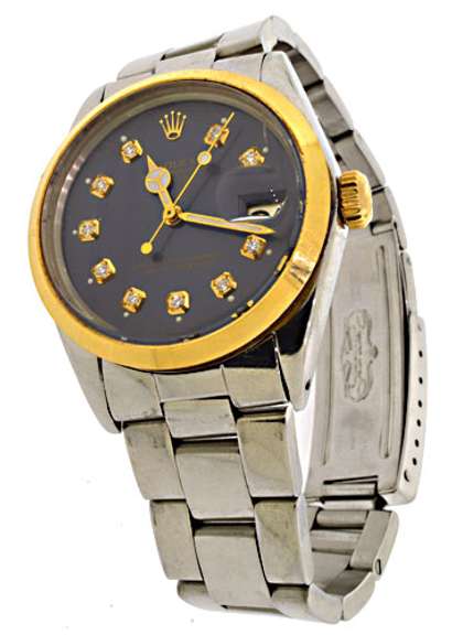 Men's Stainless-Steel Rolex with Diamond Dial
