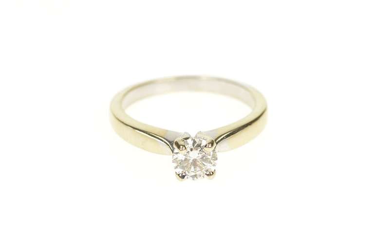 18K White Gold 0.69 Ct Brilliant Diamond Solitare Engagement Ring