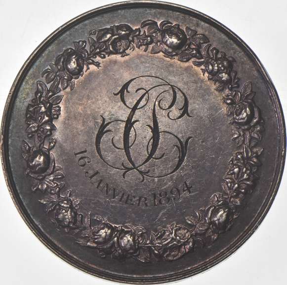 January 16, 1894 France Silver Marriage Token - Montagny