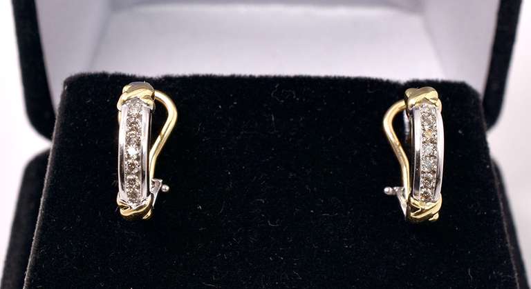 Incredible Approx. 0.28CTW Diamond Earrings in 14K Two-Tone Gold