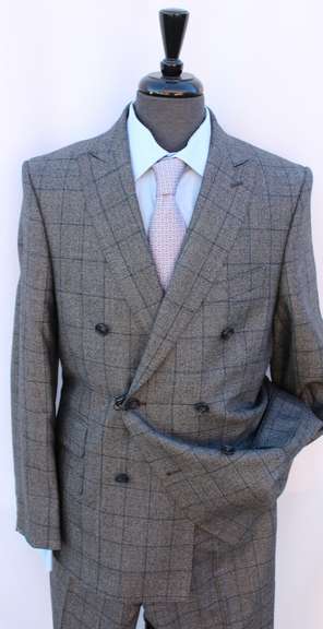 Stylish Double Breasted Flannel Comfort Fit Suit, Made in Italy