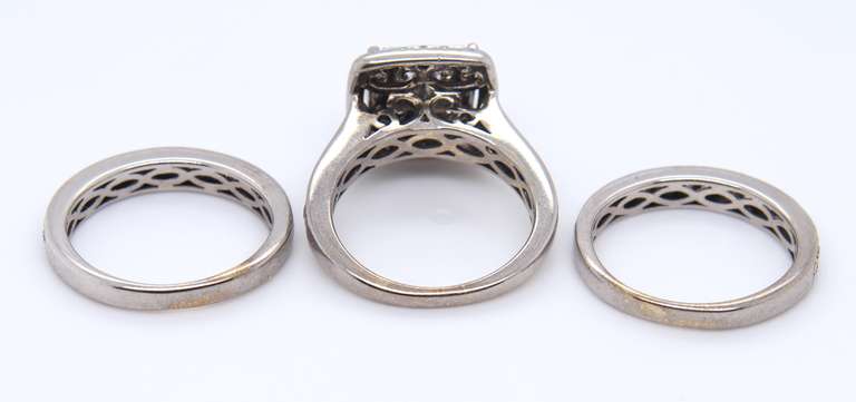 Dazzling White Gold 3.50cts Diamond Wedding Set