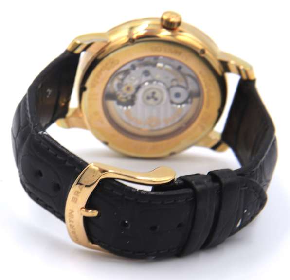 Martin Braun Rose Gold Black Leather Strap Watch