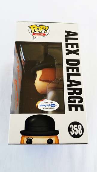 Malcolm McDowell Signed Clockwork Orange Funko Pop! #358 Alex ACOA Witness ITP