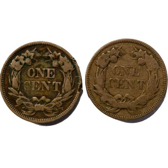 2 1857 Flying Eagle Cents