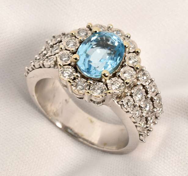 Bold & Beautiful Blue Topaz & Diamond Ring
