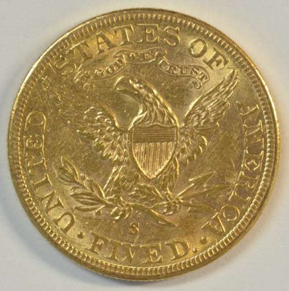 Lovely 1886-S US $5 Liberty Gold Piece. Flashy.