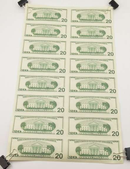 (16) $20 1996 F United States Federal Reserve Note -STAR Uncut Sheet