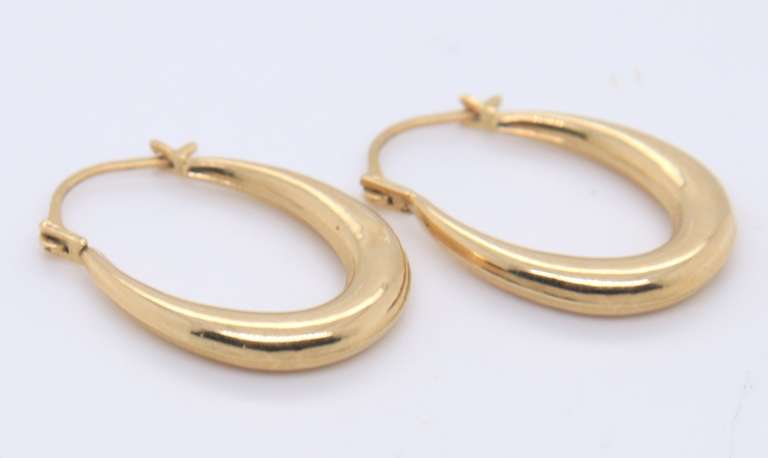 Simple Yellow Gold Earrings