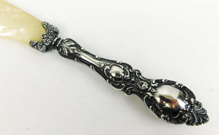 Elegant Ladies Mother & Pearl and Sterling Letter Opener