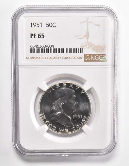 PF65 1951 Franklin Half Dollar - Graded NGC