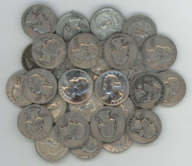 32 Assorted 90% Silver Washington Quarters