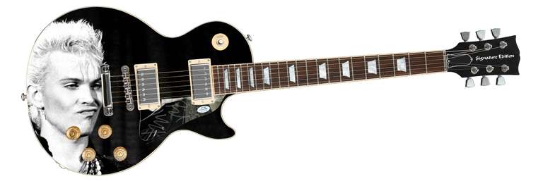 Billy Idol Autographed Signed Custom Graphics Photo Guitar ACOA
