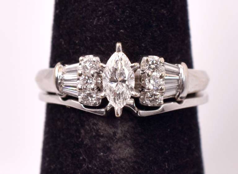 Marvelous Diamond Wedding Set in 14K White Gold