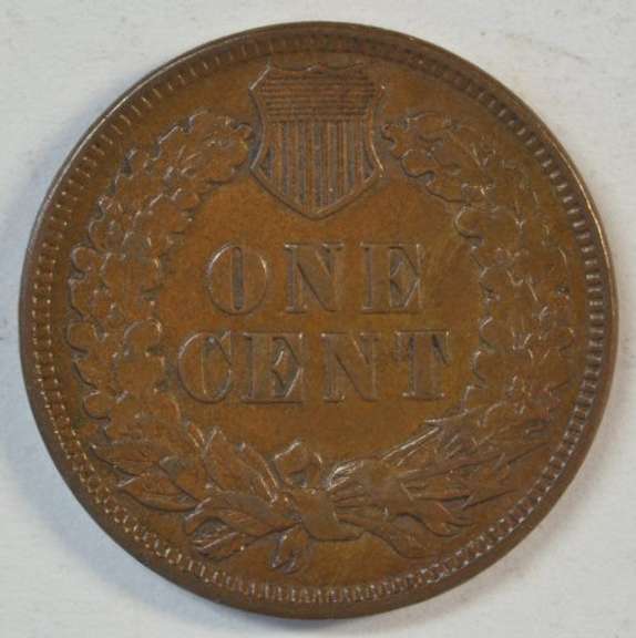 Super Choice Brown AU 1873 (Open '3') Indian Head Cent