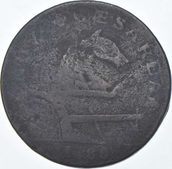 1788 New Jersey US Pre-Federal Copper Cent M-77-dd R3 - Running Fox