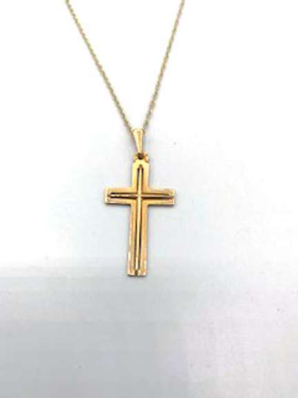 14KT GOLD CROSS NECKLACE ON CHAIN