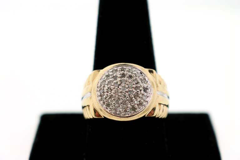 MENS 10K YELLOW GOLD DIAMOND RING