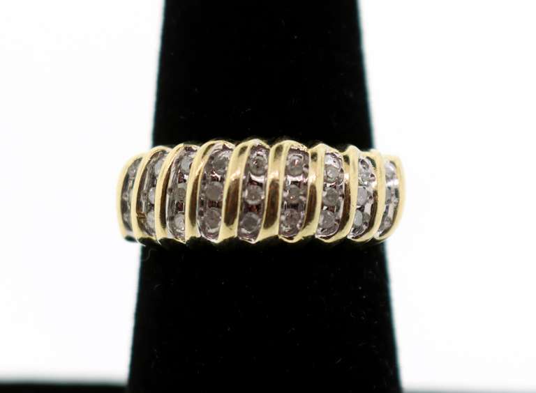 Soft 10k Gold Triple Set Diamond Ring