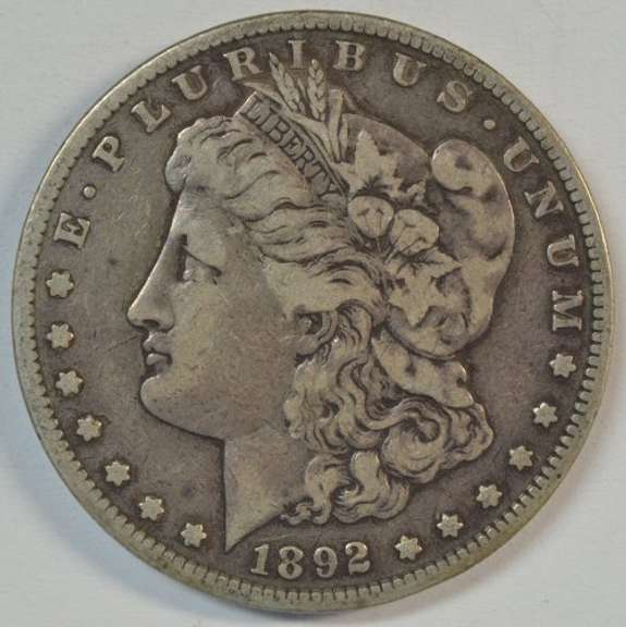 Boldly-defined 1892-S Morgan Silver Dollar. Key date