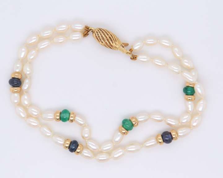 2 Row Pearl Bracelet