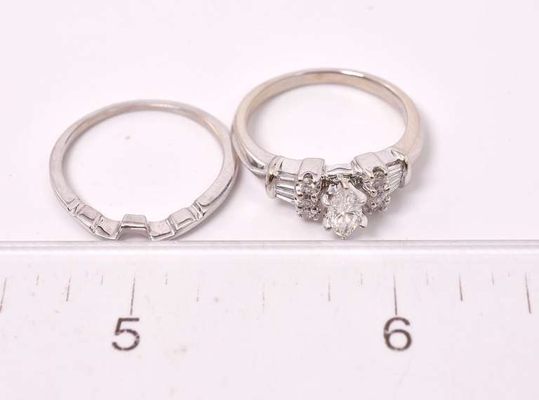 Marvelous Diamond Wedding Set in 14K White Gold