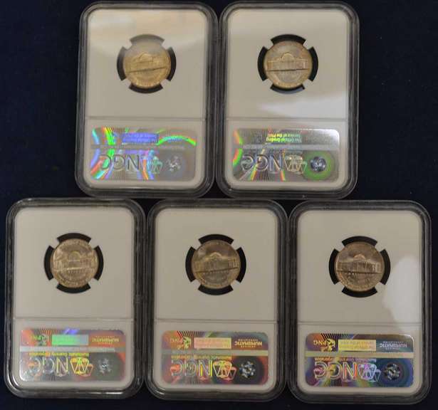 Lot Of 5 1950-D 5C NGC MS65