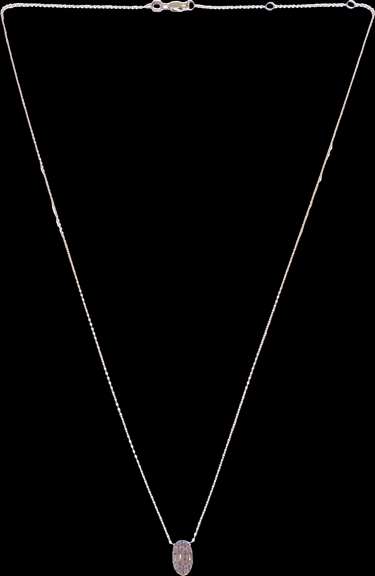 Very Fine 18kt Yellow Gold Necklace with Oval Diamond Pendant.