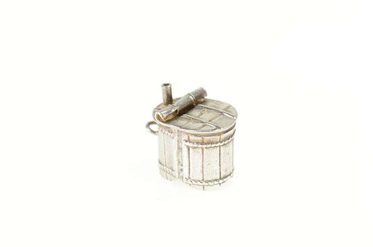 Sterling Silver 3D Antique Inspired Wash Bucket Charm/Pendant