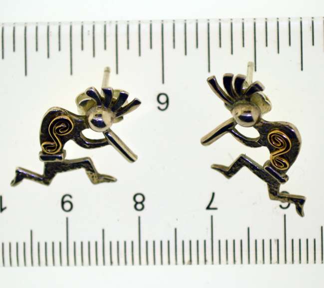 Sterling Silver Kokopelli Native American Earrings