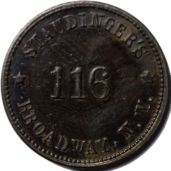 1863 Staudingers  NYC Civil War Store Card