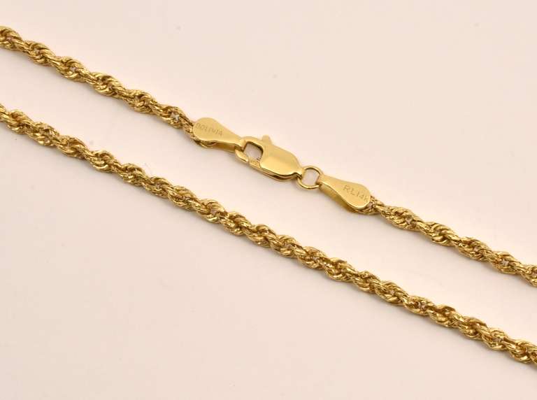 Sturdy 14k Solid Rope Necklace