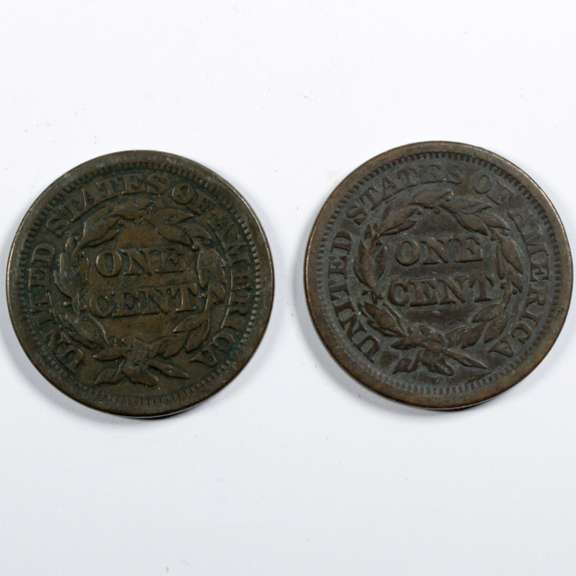 1846 Medium & Tall Date Large Cents