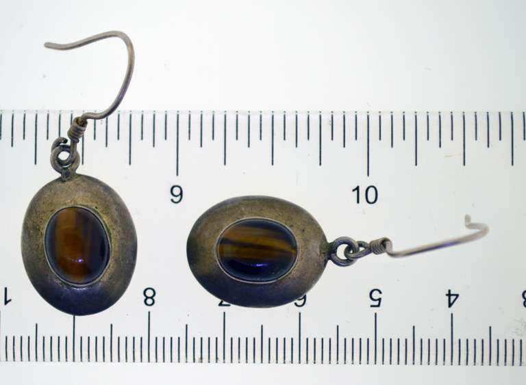 Sterling Silver Tiger Eye Dangle earrings