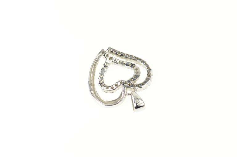10K White Gold Diamond Encrusted Heart Love Symbol Pendant