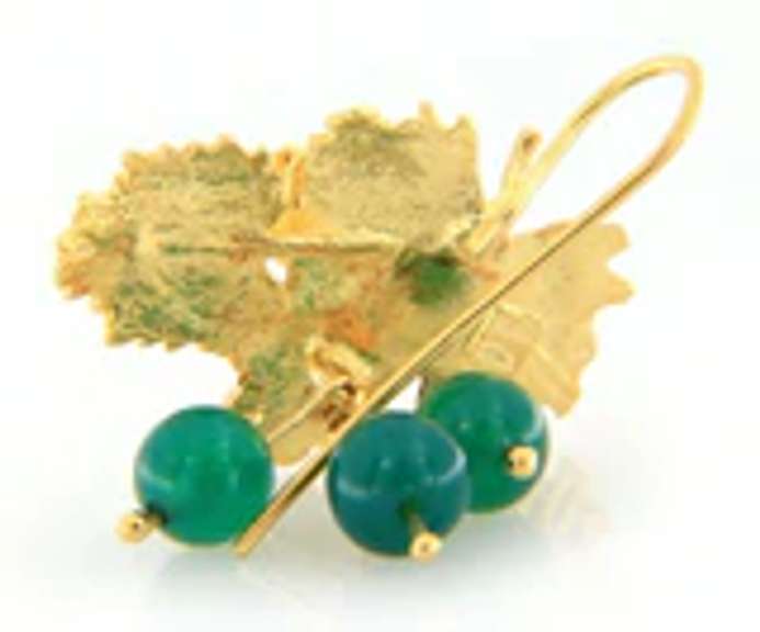 Majestic 18kt Green Onyx Maple Leaf Dangle Earrings