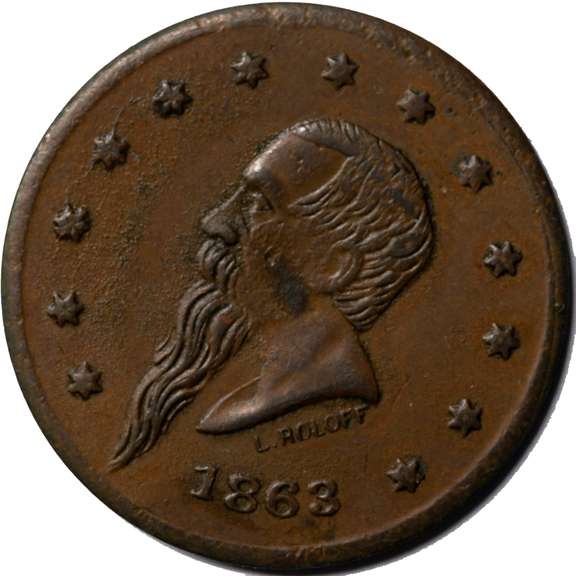 1863 Gustavus Lindenmueller N Y C Saloon Civil War Store Card