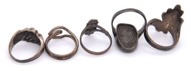 Group Lot of Vintage Sterling Silver Rings