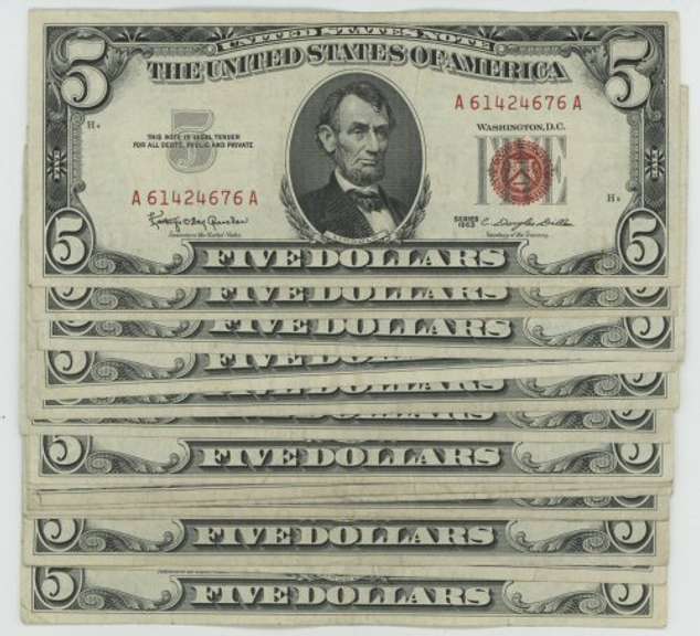 15 Much Nicer 1963 Series $5 Red Seal Notes