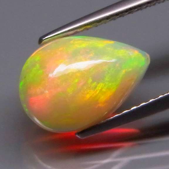Pear cut 2.04ct floral fairy fire Welo Opal