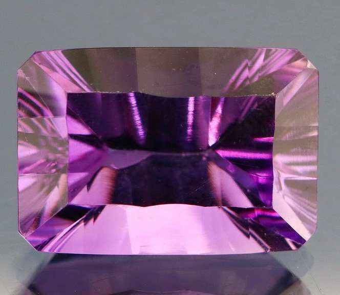 Superb 13.31ct concave emerald cut Bolivian Amethyst