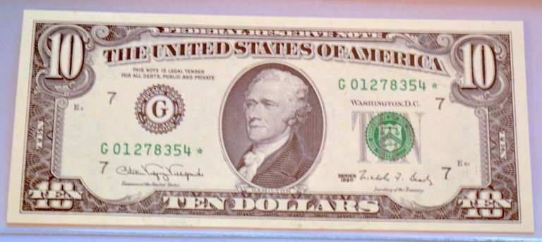 1990 $10 Star Note. PCGS 66PPQ