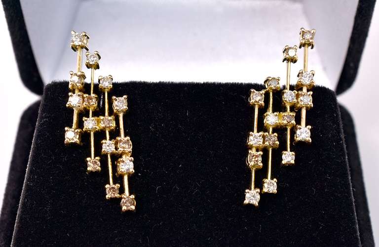 Sensational Diamond Earrings in 18K Yellow Gold