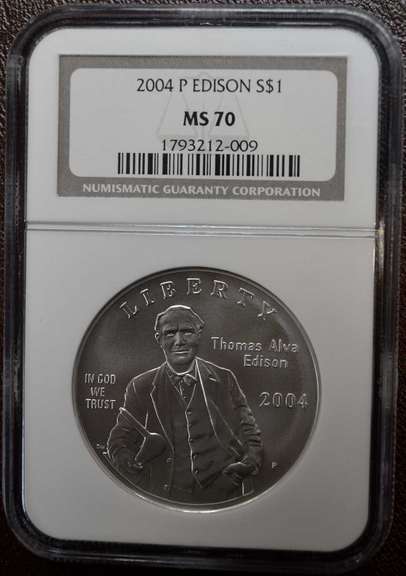 2004-P Edison Silver Dollar NGC MS70
