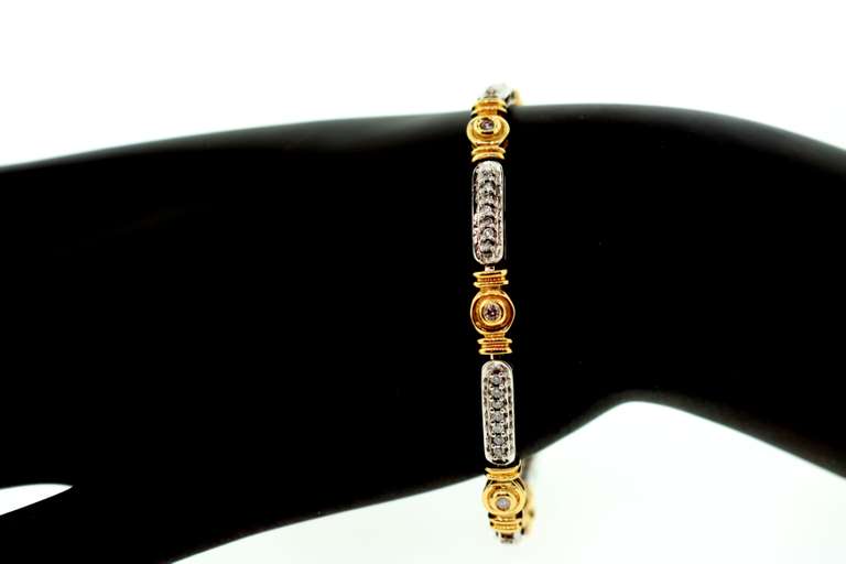 Two Tone 1+ctw Diamond Bracelet
